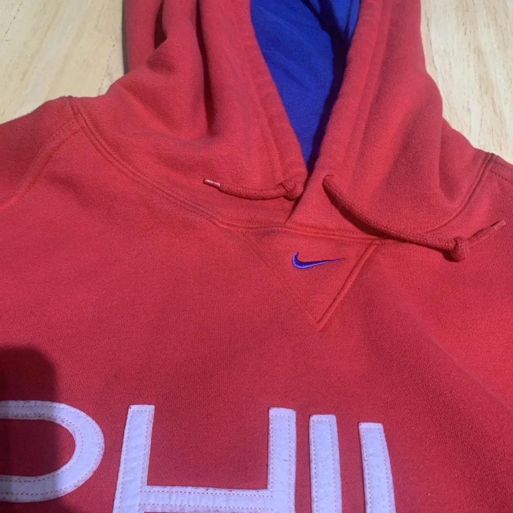Nike Team‎ PHILADELPHIA 76ers Sixers Rewind Center Swoosh Hoodie Red 4XL